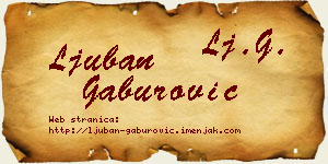 Ljuban Gaburović vizit kartica
